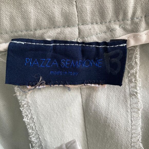 Piazza Sempione Pants Womens 30x29 Beige Light Green Ankle Slit - Picture 3 of 10